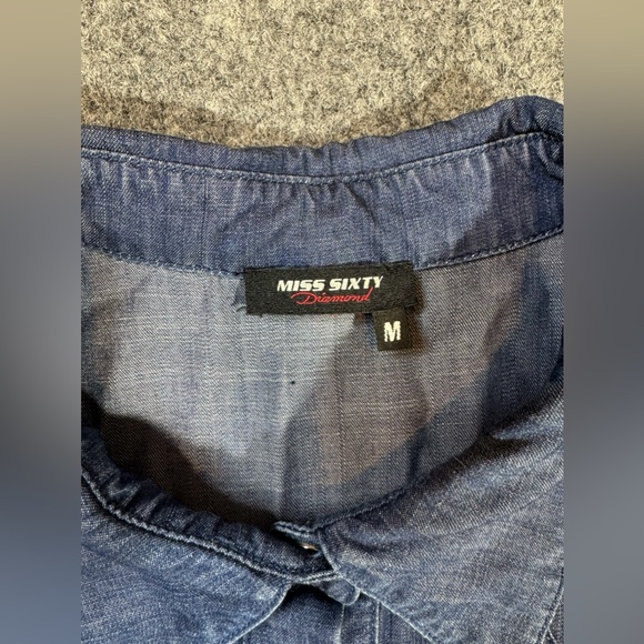 Miss Sixty Diamond The Simpsons Homer long sleeve button up shirt Size M - Picture 4 of 15